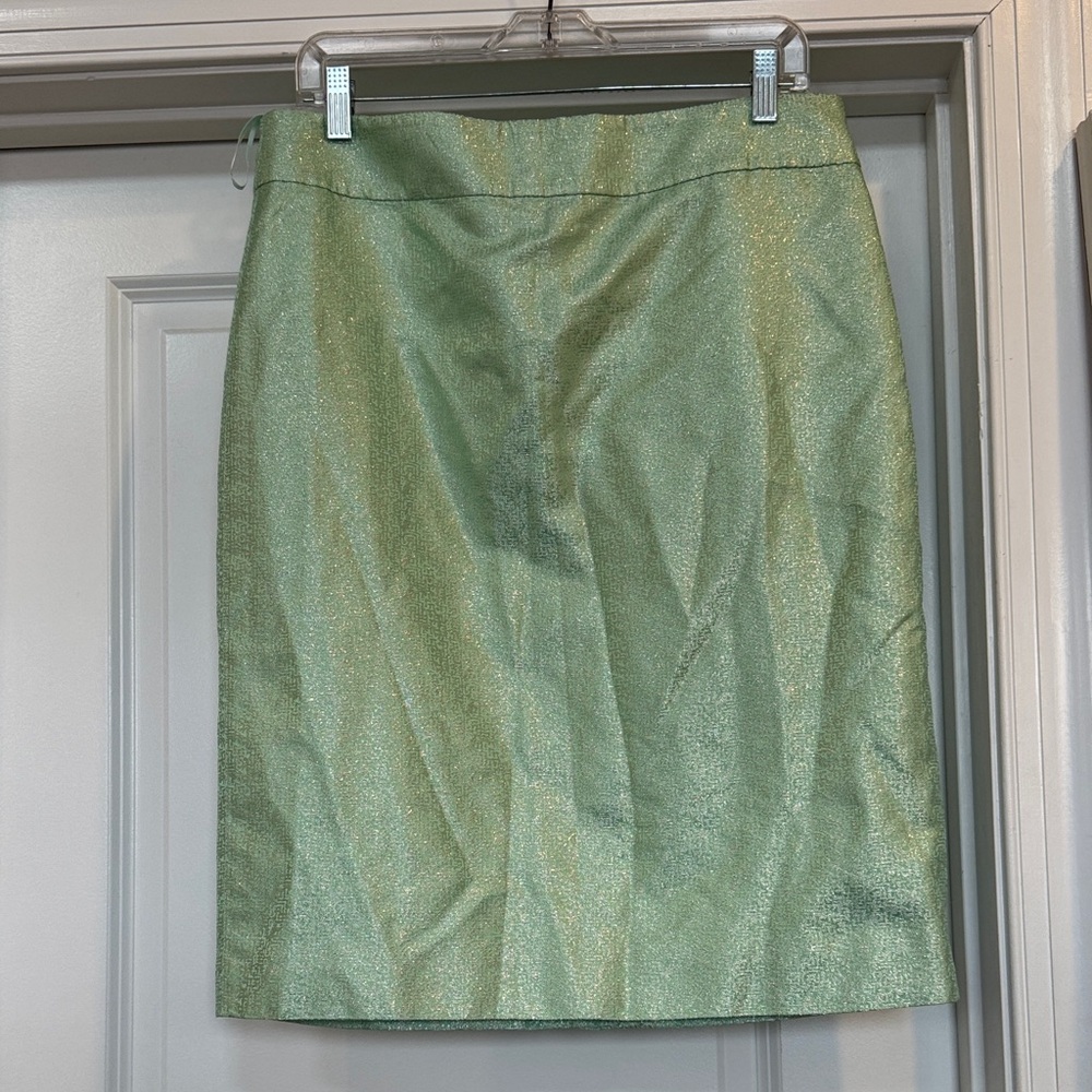 Mint Green Shimmer Pencil Skirt